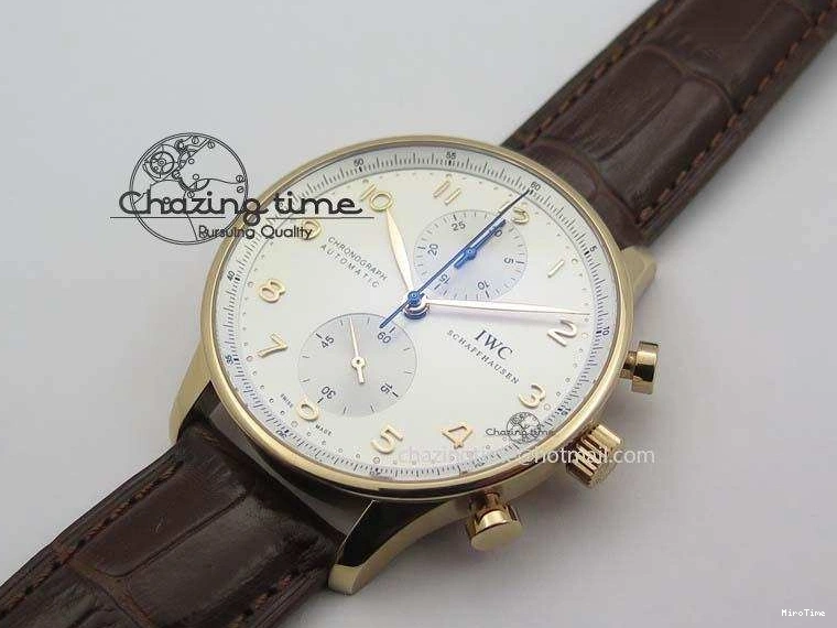 MIROTIME 0416 Portuguese Chrono RG IW371480 ZF 1:1 Best Edition White Dial On Brown Leather Strap A7750 V HighPerformance 7266